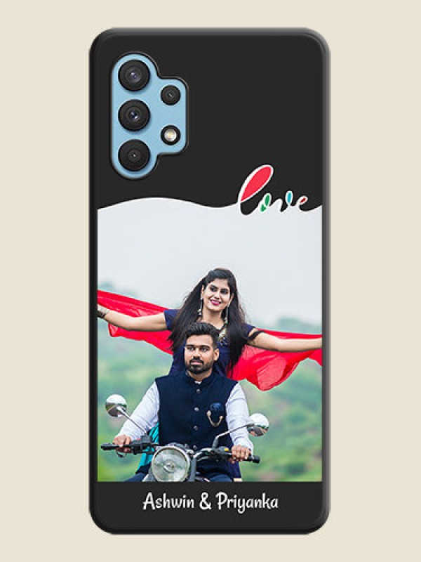 Custom Fall in Love Pattern with Picture on Photo on Space Black Soft Matte Mobile Case - Galaxy A32 4G