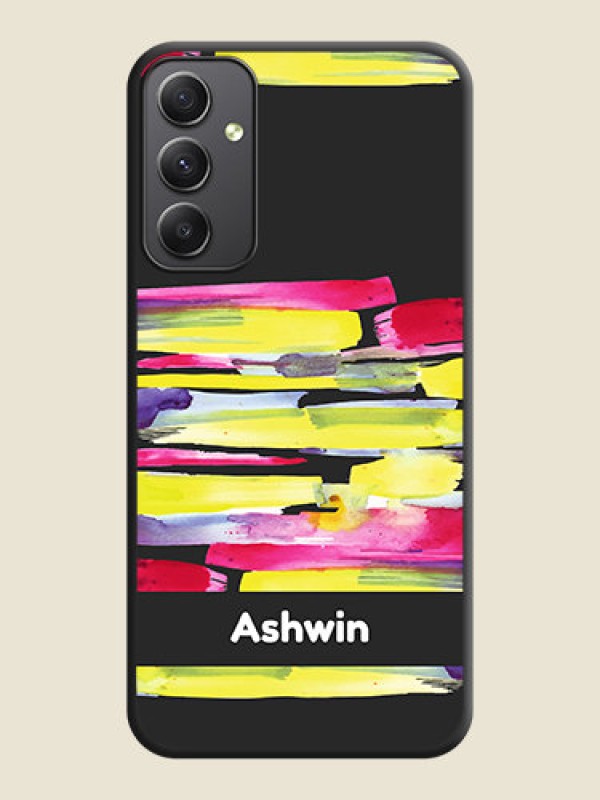 Custom Brush Coloured on Space Black Personalized Soft Matte Phone Covers - Galaxy A34 5G