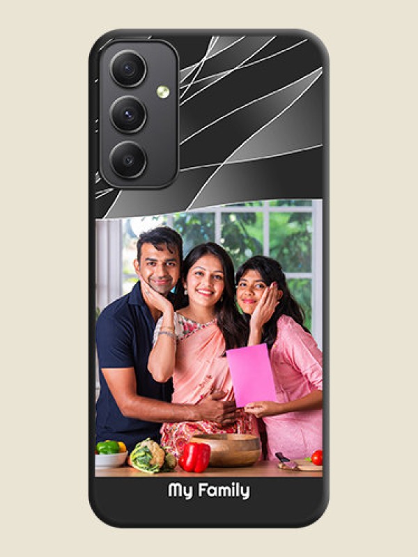 Custom Mixed Wave Lines on Photo on Space Black Soft Matte Mobile Cover - Galaxy A34 5G
