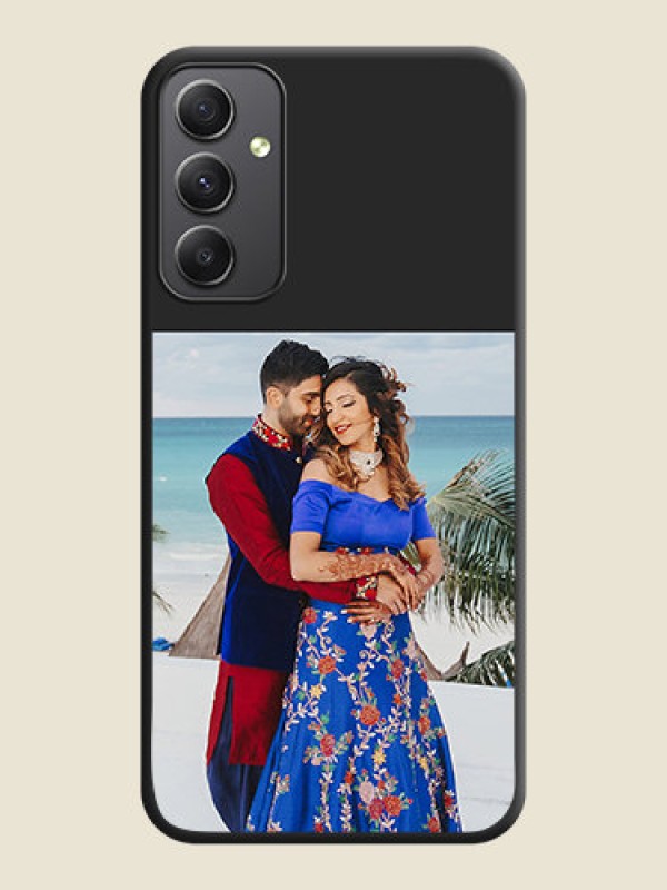 Custom Image Upload With Space Black Color On Custom Soft Matte Mobile Back Cover - Samsung Galaxy A34 5G