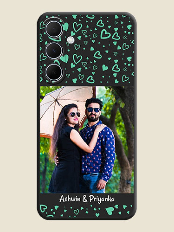 Custom Sea Green Indefinite Love Pattern - Photo on Space Black Soft Matte Mobile Cover - Galaxy A35 5G