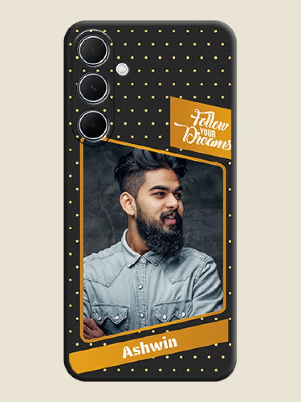 Custom Follow Your Dreams with White Dots on Space Black Custom Soft Matte Phone Cases - Galaxy A35 5G