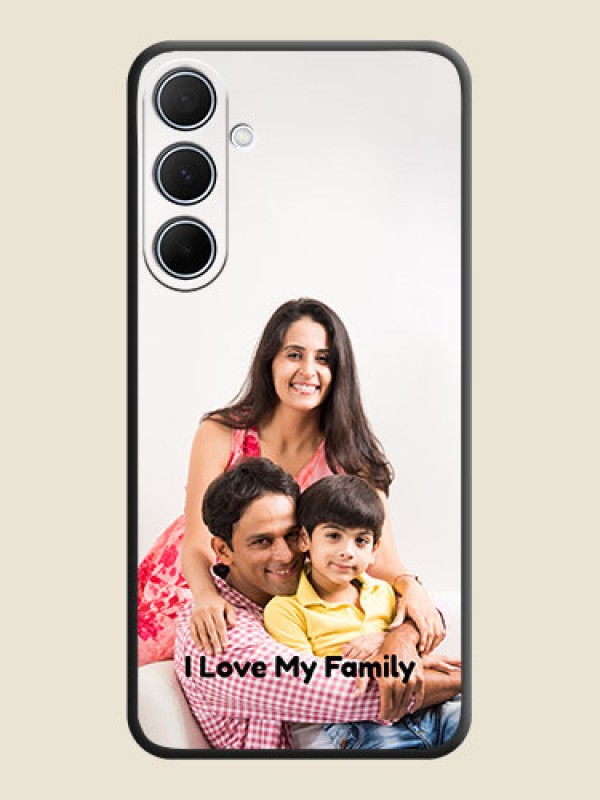 Custom Full Single Pic Upload With Text On Space Black Personalized Soft Matte Phone Covers - Galaxy A35 5G