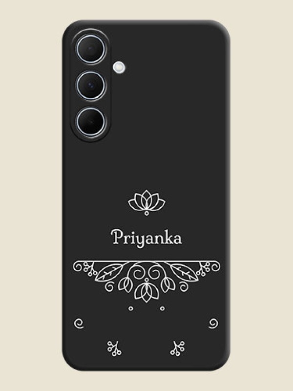 Custom Lotus Garden Custom Text On Space Black Personalized Soft Matte Phone Covers - Galaxy A35 5G