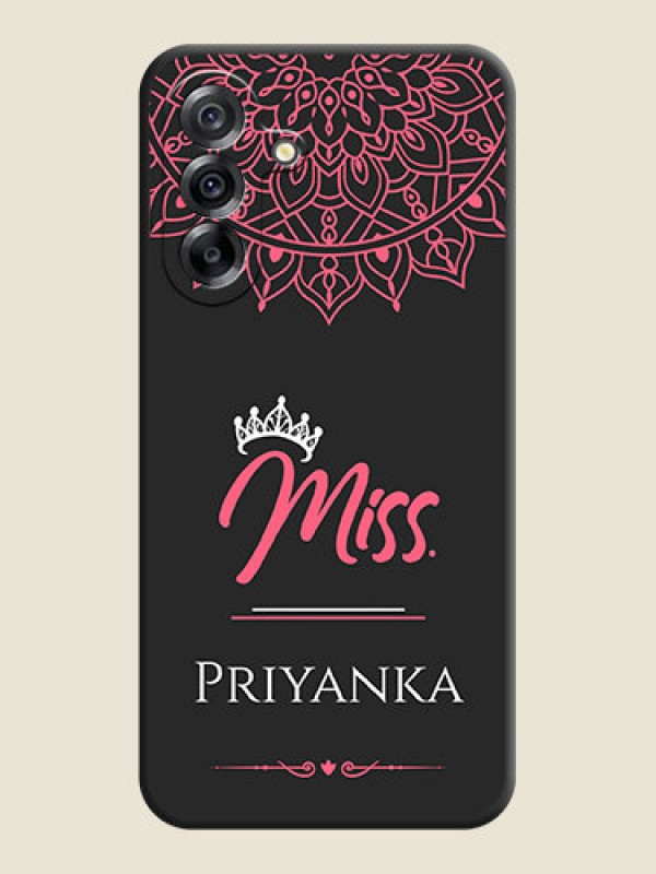 Custom Mrs Name with Floral Design On Space Black Custom Soft Matte Mobile Back Cover - Samsung Galaxy A36 5G
