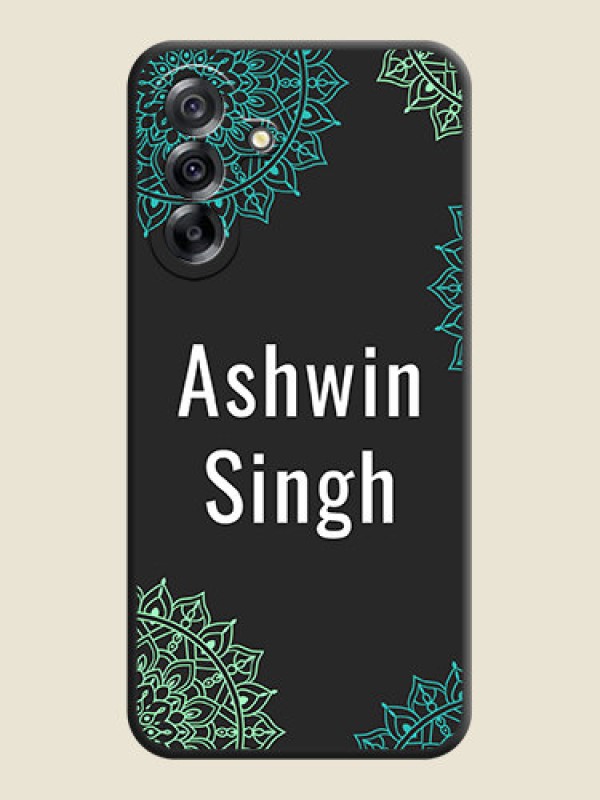 Custom Your Name with Floral Design On Space Black Custom Soft Matte Mobile Back Cover - Samsung Galaxy A36 5G