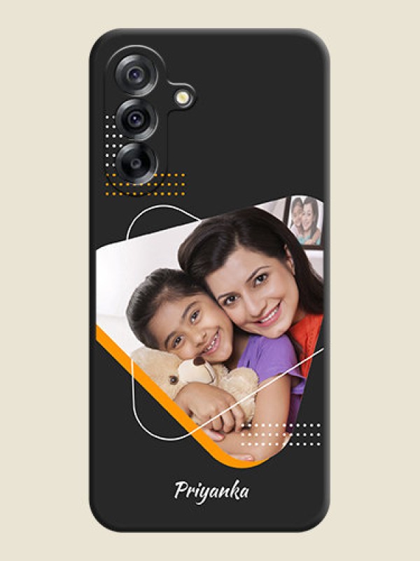 Custom Yellow Triangle on Photo On Space Black Custom Soft Matte Mobile Back Cover - Samsung Galaxy A36 5G