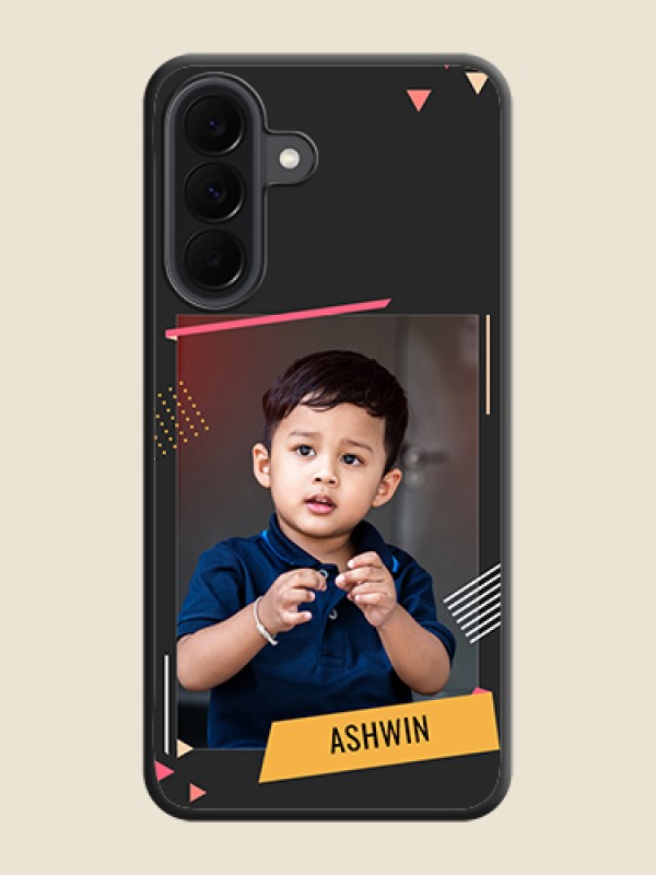 Custom Photo Frame with Triangle Small Dots on Photo On Space Black Custom Soft Matte Mobile Back Cover - Samsung Galaxy A37 5G