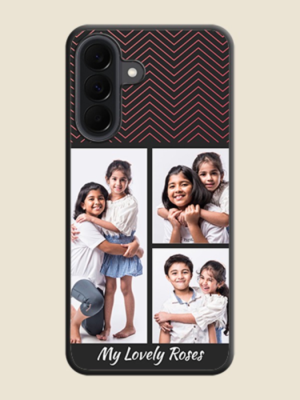 Custom Wave Pattern with 3 Image Holder On Space Black Custom Soft Matte Mobile Back Cover - Samsung Galaxy A37 5G