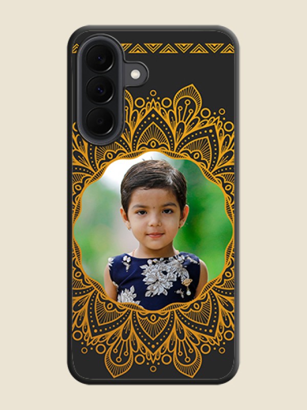 Custom Round Image with Floral Design On Space Black Custom Soft Matte Mobile Back Cover - Samsung Galaxy A37 5G