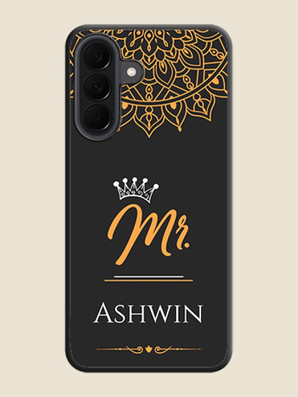 Custom Mr Name with Floral Design On Space Black Custom Soft Matte Mobile Back Cover - Samsung Galaxy A37 5G