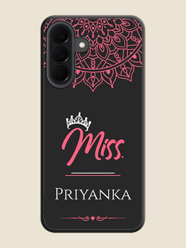 Custom Mrs Name with Floral Design On Space Black Custom Soft Matte Mobile Back Cover - Samsung Galaxy A37 5G