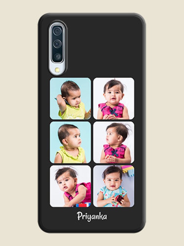 Custom Floral Art with 6 Image Holder - Photo on Space Black Soft Matte Mobile Case - Galaxy A50