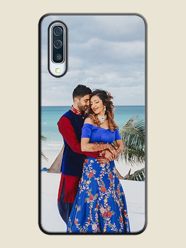 Custom Full Single Pic Upload On Space Black Personalized Soft Matte Phone Covers -Samsung Galaxy A50