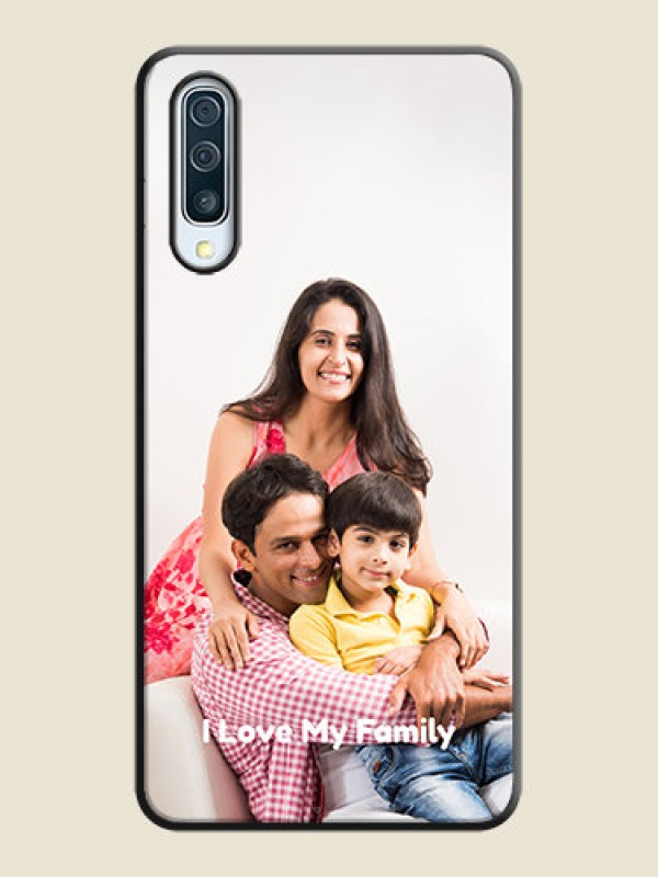 Custom Full Single Pic Upload With Text On Space Black Personalized Soft Matte Phone Covers -Samsung Galaxy A50S