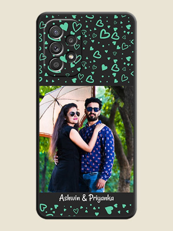 Custom Sea Green Indefinite Love Pattern on Photo on Space Black Soft Matte Mobile Cover - Galaxy A52s 5G