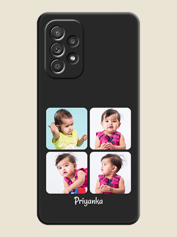 Custom Floral Art with 6 Image Holder on Photo on Space Black Soft Matte Mobile Case - Galaxy A52s 5G