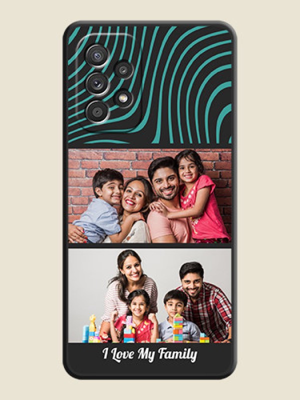 Custom Wave Pattern with 2 Image Holder on Space Black Personalized Soft Matte Phone Covers - Galaxy A52s 5G