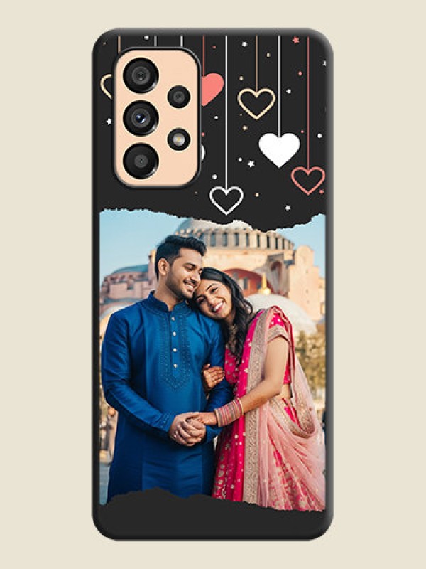 Custom Love Hangings with Splash Wave Picture on Space Black Custom Soft Matte Phone Back Cover - Galaxy A53 5G
