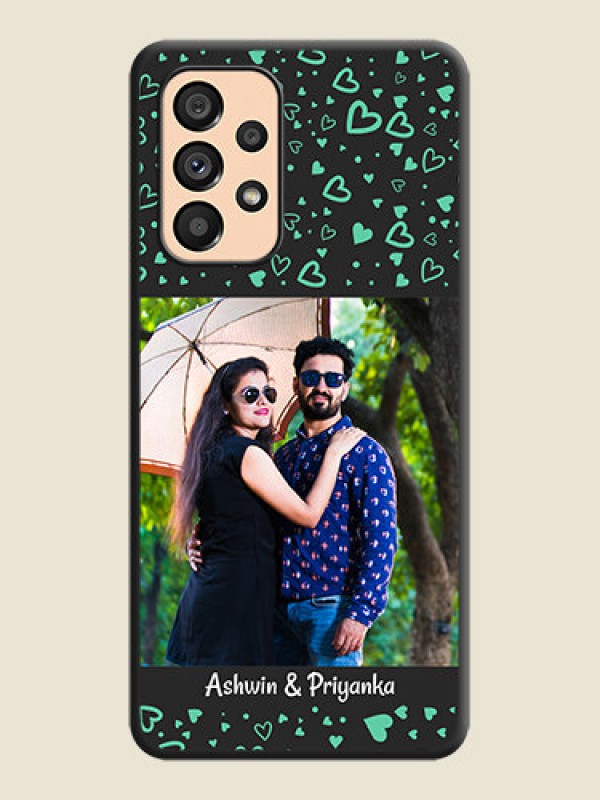 Custom Sea Green Indefinite Love Pattern on Photo on Space Black Soft Matte Mobile Cover - Galaxy A53 5G