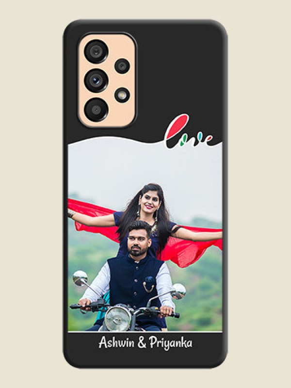 Custom Fall in Love Pattern with Picture on Photo on Space Black Soft Matte Mobile Case - Galaxy A53 5G