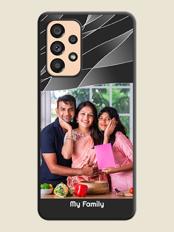 Custom Mixed Wave Lines on Photo on Space Black Soft Matte Mobile Cover - Galaxy A53 5G