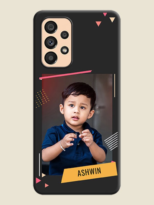 Custom Photo Frame with Triangle Small Dots on Photo on Space Black Soft Matte Back Cover - Galaxy A53 5G