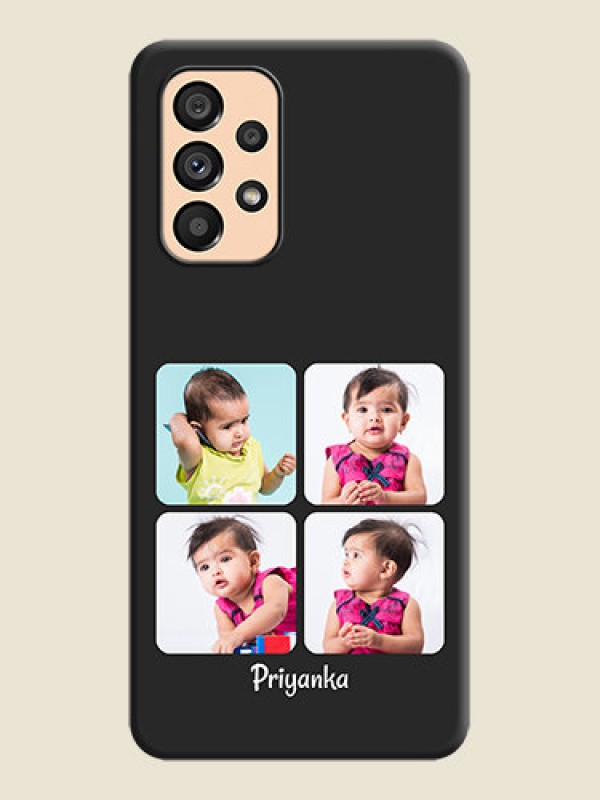 Custom Floral Art with 6 Image Holder on Photo on Space Black Soft Matte Mobile Case - Galaxy A53 5G
