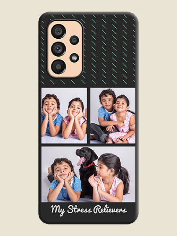 Custom Cross Dotted Pattern with 2 Image Holder  on Personalised Space Black Soft Matte Cases - Galaxy A53 5G