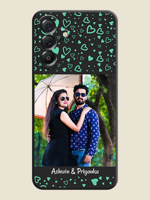 Custom Sea Green Indefinite Love Pattern on Photo On Space Black Custom Soft Matte Mobile Back Cover - Samsung Galaxy A56 5G