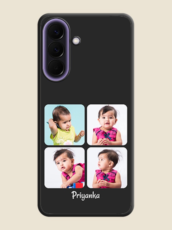 Custom Floral Art with 6 Image Holder on Photo On Space Black Custom Soft Matte Mobile Back Cover - Samsung Galaxy A57 5G