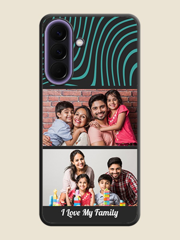 Custom Wave Pattern with 2 Image Holder On Space Black Custom Soft Matte Mobile Back Cover - Samsung Galaxy A57 5G