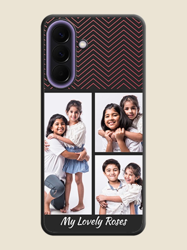 Custom Wave Pattern with 3 Image Holder On Space Black Custom Soft Matte Mobile Back Cover - Samsung Galaxy A57 5G