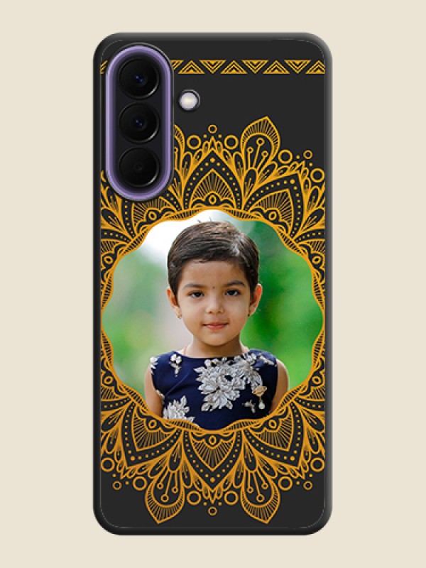 Custom Round Image with Floral Design On Space Black Custom Soft Matte Mobile Back Cover - Samsung Galaxy A57 5G