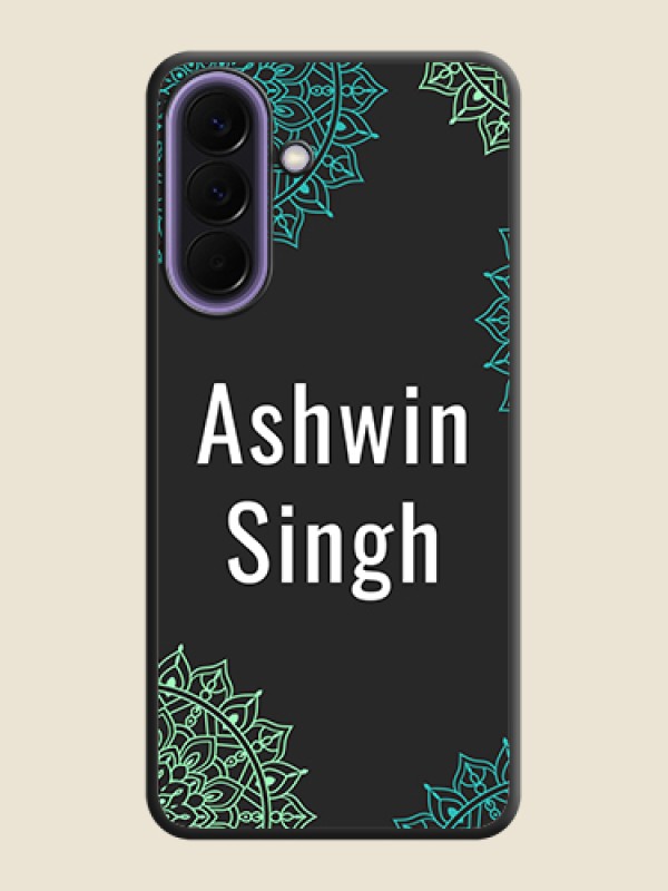Custom Your Name with Floral Design On Space Black Custom Soft Matte Mobile Back Cover - Samsung Galaxy A57 5G