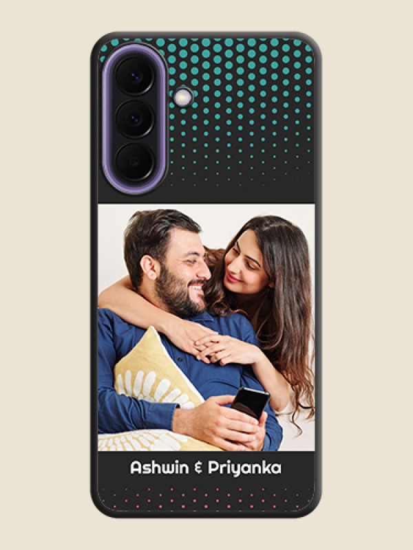 Custom Faded Dots with Grunge Photo Frame and Text On Space Black Custom Soft Matte Mobile Back Cover - Samsung Galaxy A57 5G