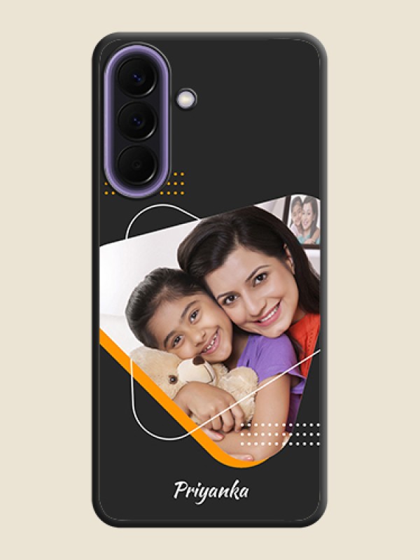 Custom Yellow Triangle on Photo On Space Black Custom Soft Matte Mobile Back Cover - Samsung Galaxy A57 5G