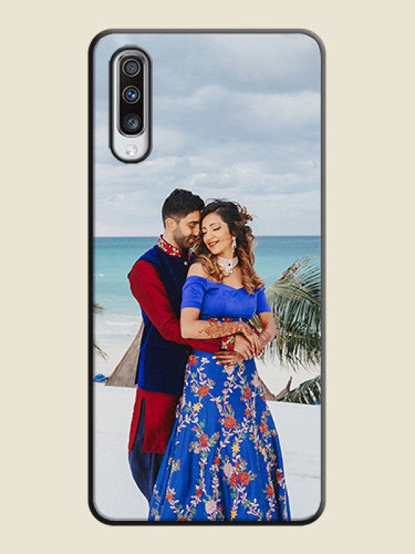 Custom Full Single Pic Upload On Space Black Personalized Soft Matte Phone Covers -Samsung Galaxy A70