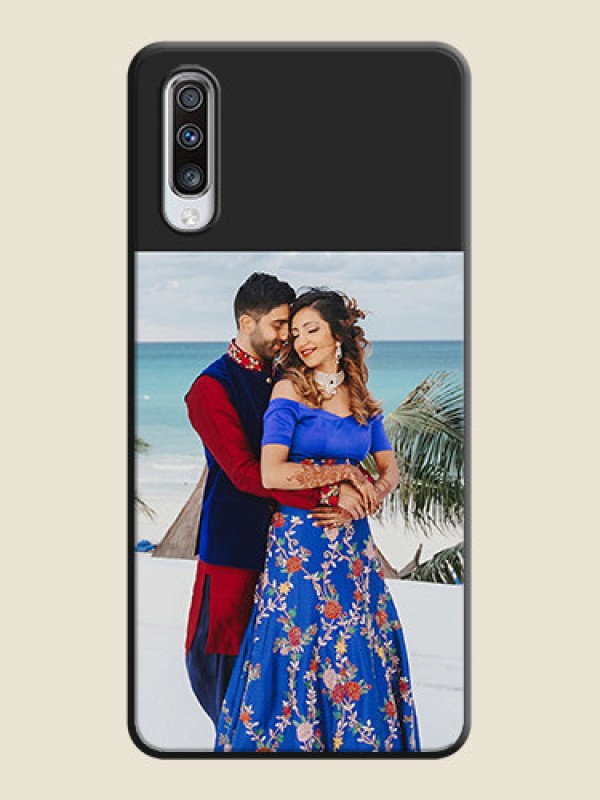Custom Image Upload With Space Black Color On Custom Soft Matte Mobile Back Cover - Samsung Galaxy A70