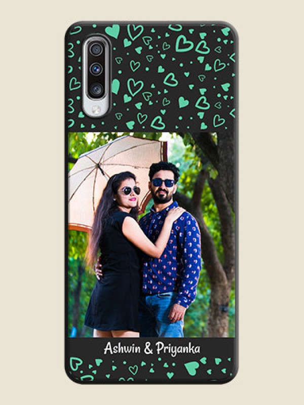Custom Sea Green Indefinite Love Pattern - Photo on Space Black Soft Matte Mobile Cover - Galaxy A70S