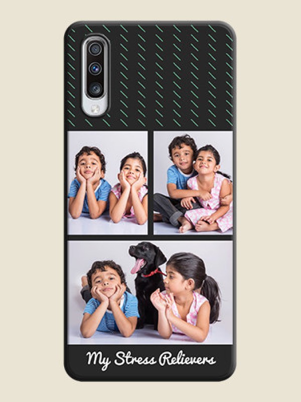 Custom Cross Dotted Pattern with 2 Image Holder  on Personalised Space Black Soft Matte Cases - Galaxy A70S