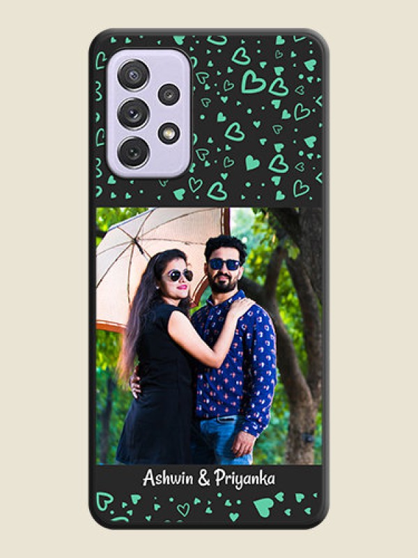 Custom Sea Green Indefinite Love Pattern on Photo on Space Black Soft Matte Mobile Cover - Galaxy A72