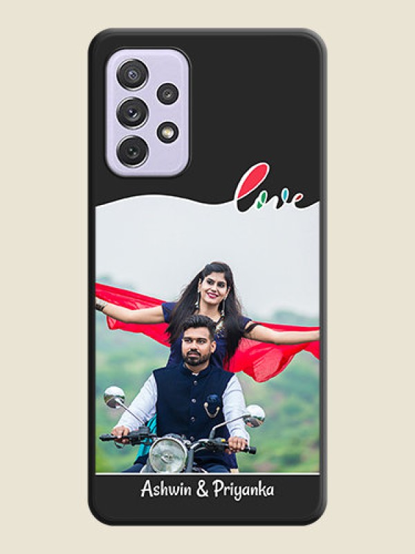 Custom Fall in Love Pattern with Picture on Photo on Space Black Soft Matte Mobile Case - Galaxy A72