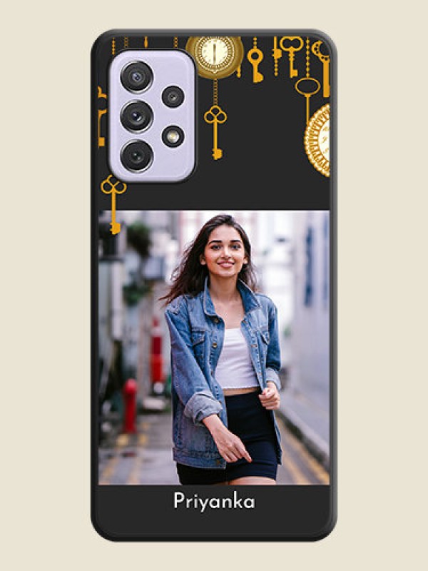Custom Decorative Design with Text on Space Black Custom Soft Matte Back Cover - Galaxy A72