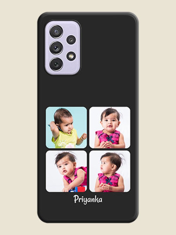 Custom Floral Art with 6 Image Holder on Photo on Space Black Soft Matte Mobile Case - Galaxy A72