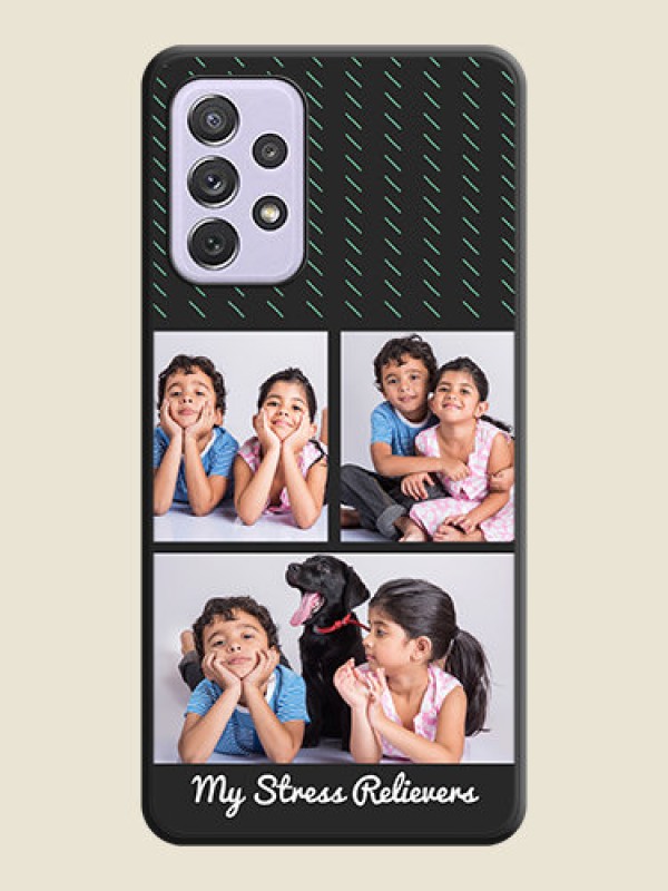 Custom Cross Dotted Pattern with 2 Image Holder  on Personalised Space Black Soft Matte Cases - Galaxy A72