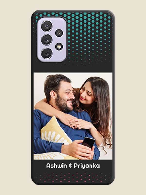 Custom Faded Dots with Grunge Photo Frame and Text on Space Black Custom Soft Matte Phone Cases - Galaxy A72
