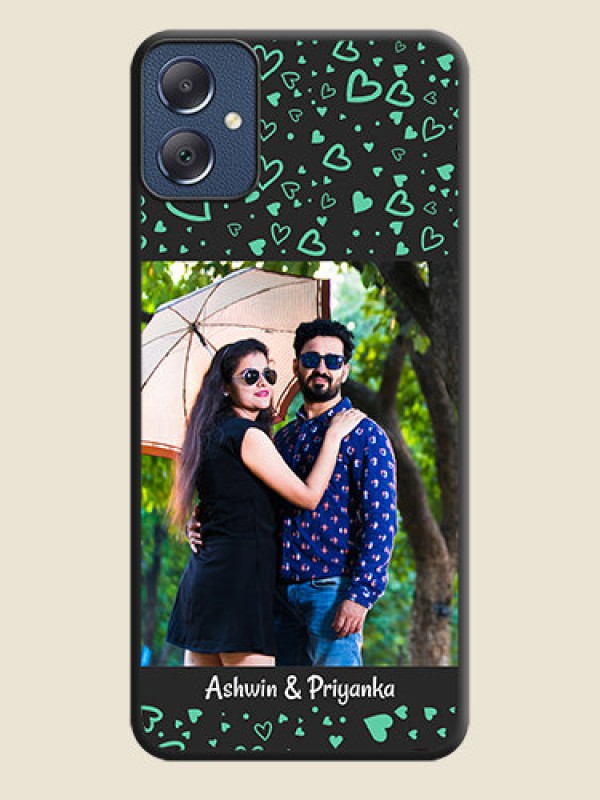 Custom Sea Green Indefinite Love Pattern on Photo On Space Black Custom Soft Matte Mobile Back Cover - Galaxy F05