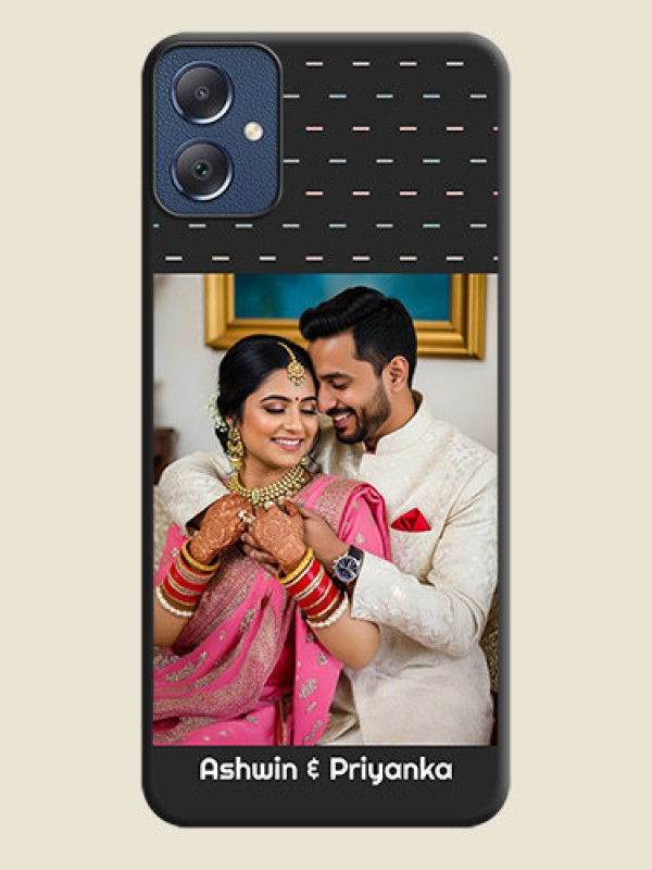 Custom Line Pattern Design with Text On Space Black Custom Soft Matte Mobile Back Cover - Galaxy F05