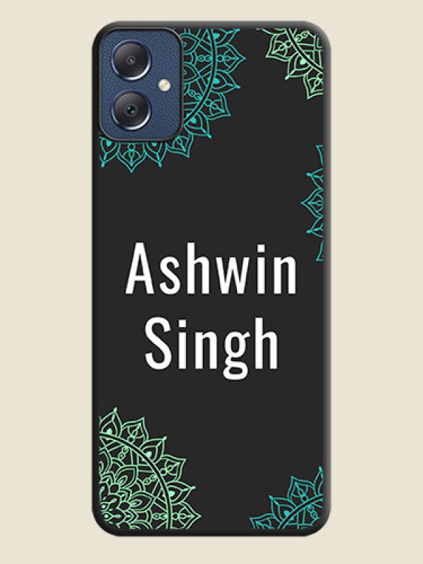 Custom Your Name with Floral Design On Space Black Custom Soft Matte Mobile Back Cover - Galaxy F05